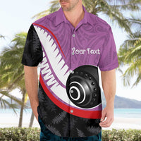 Personalised Aotearoa Lawn Bowls Hawaiian Shirt Maori and Silver Fern Sporty Style Pink Color LT03 - Polynesian Pride