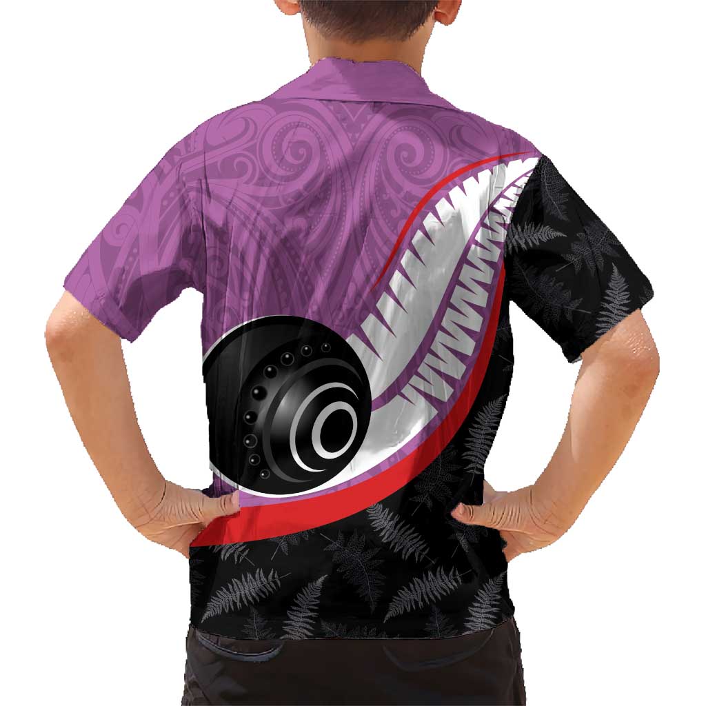 Personalised Aotearoa Lawn Bowls Hawaiian Shirt Maori and Silver Fern Sporty Style Pink Color LT03 - Polynesian Pride