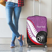 Personalised Aotearoa Lawn Bowls Luggage Cover Maori and Silver Fern Sporty Style Pink Color LT03 - Polynesian Pride