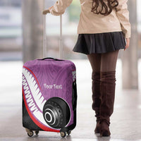 Personalised Aotearoa Lawn Bowls Luggage Cover Maori and Silver Fern Sporty Style Pink Color LT03 - Polynesian Pride