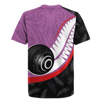 Personalised Aotearoa Lawn Bowls Rugby Jersey Maori and Silver Fern Sporty Style Pink Color LT03 - Polynesian Pride