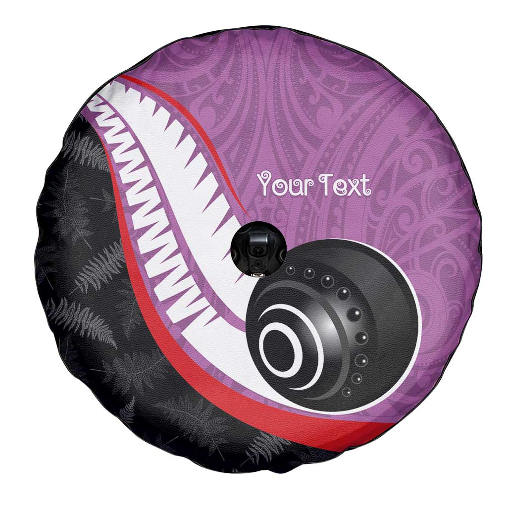 Personalised Aotearoa Lawn Bowls Spare Tire Cover Maori and Silver Fern Sporty Style Pink Color LT03 - Polynesian Pride
