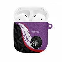 Personalised Aotearoa Lawn Bowls AirPods Case Maori and Silver Fern Sporty Style Purple Color LT03 Purple - Polynesian Pride