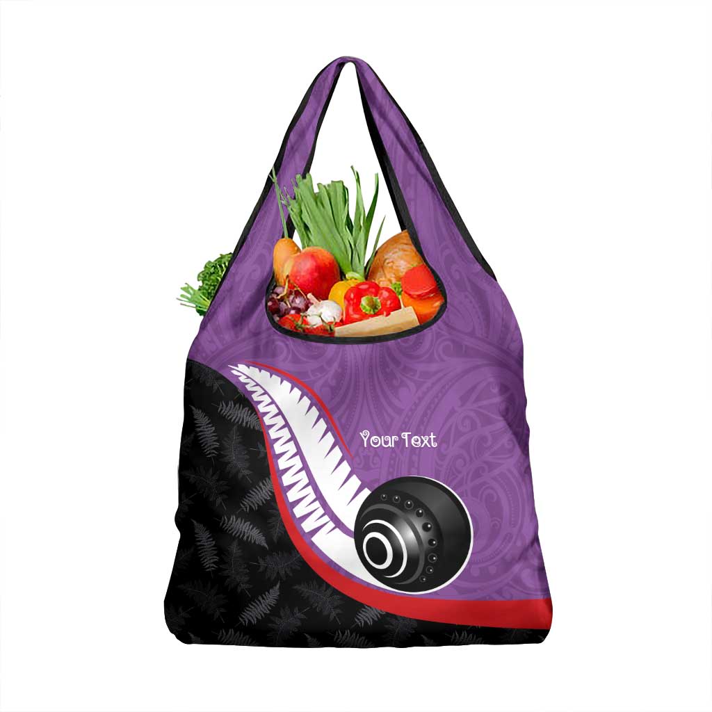 Personalised Aotearoa Lawn Bowls Grocery Bag Maori and Silver Fern Sporty Style Purple Color LT03 1-pack One Size Purple - Polynesian Pride