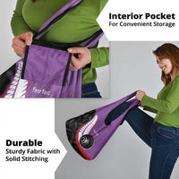 Personalised Aotearoa Lawn Bowls Grocery Bag Maori and Silver Fern Sporty Style Purple Color LT03 - Polynesian Pride