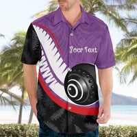 Personalised Aotearoa Lawn Bowls Hawaiian Shirt Maori and Silver Fern Sporty Style Purple Color LT03 - Polynesian Pride