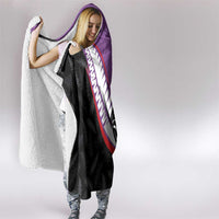 Personalised Aotearoa Lawn Bowls Hooded Blanket Maori and Silver Fern Sporty Style Purple Color LT03 - Polynesian Pride