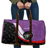 Personalised Aotearoa Lawn Bowls Travel Bag Maori and Silver Fern Sporty Style Purple Color LT03 Purple - Polynesian Pride