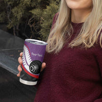 Personalised Aotearoa Lawn Bowls Tumbler Cup Maori and Silver Fern Sporty Style Purple Color LT03 - Polynesian Pride