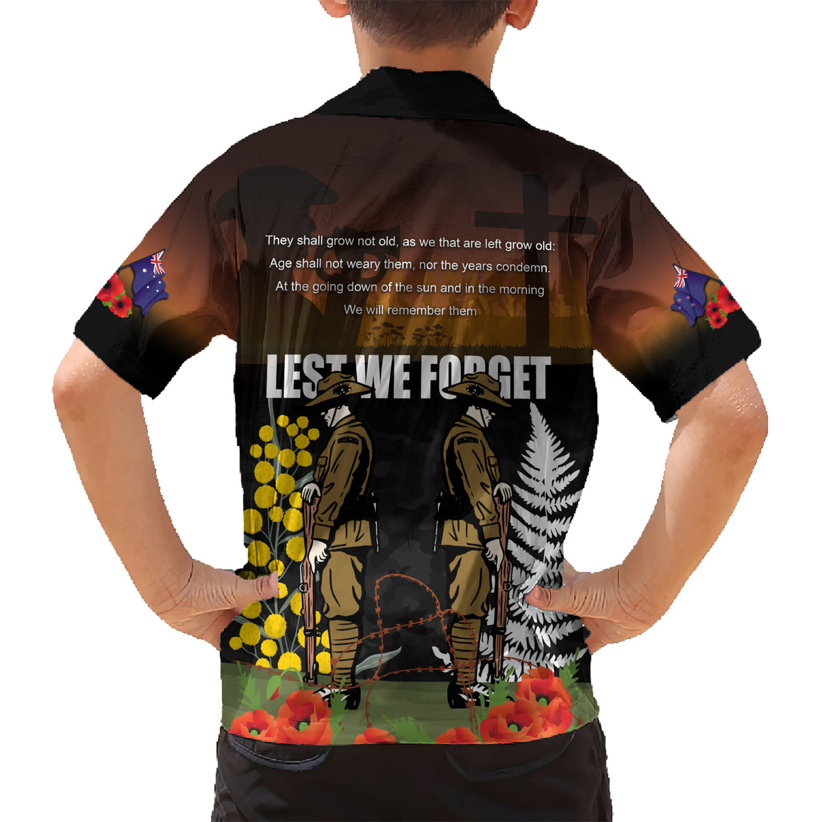 New Zealand and Australia ANZAC Day Hawaiian Shirt Soldier and Last Post Camouflage Pattern LT03 - Polynesian Pride