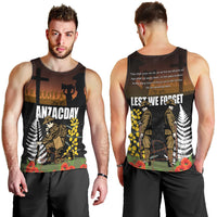 New Zealand and Australia ANZAC Day Men Tank Top Soldier and Last Post Camouflage Pattern LT03 - Polynesian Pride
