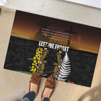 New Zealand and Australia ANZAC Day Rubber Doormat Soldier and Last Post Camouflage Pattern LT03 - Polynesian Pride