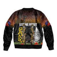 New Zealand and Australia ANZAC Day Sleeve Zip Bomber Jacket Soldier and Last Post Camouflage Pattern LT03 - Polynesian Pride