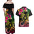 Hawaii Turtle Day Couples Matching Off Shoulder Maxi Dress and Hawaiian Shirt Polynesian Tattoo and Hibiscus Flowers