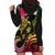 Hawaii Turtle Day Hoodie Dress Polynesian Tattoo and Hibiscus Flowers