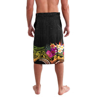 Hawaii Turtle Day Lavalava Polynesian Tattoo and Hibiscus Flowers