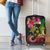 Hawaii Turtle Day Luggage Cover Polynesian Tattoo and Hibiscus Flowers