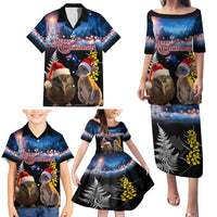 New Zealand and Australia Merry Christmas Family Matching Puletasi and Hawaiian Shirt Kiwi Bird and Kangaroo Xmas Vibe LT03 - Polynesian Pride