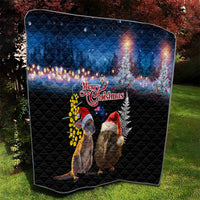 New Zealand and Australia Merry Christmas Quilt Kiwi Bird and Kangaroo Xmas Vibe