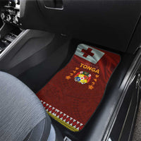 Tonga Independence Day Car Mats National Flag and Emblem with Ngatu Art Pattern