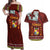Tonga Independence Day Couples Matching Off Shoulder Maxi Dress and Hawaiian Shirt National Flag and Emblem with Ngatu Art Pattern