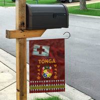 Tonga Independence Day Garden Flag National Flag and Emblem with Ngatu Art Pattern