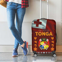 Tonga Independence Day Luggage Cover National Flag and Emblem with Ngatu Art Pattern