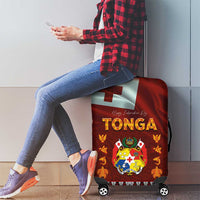Tonga Independence Day Luggage Cover National Flag and Emblem with Ngatu Art Pattern