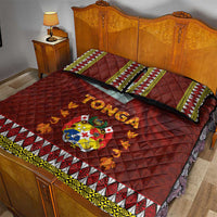 Tonga Independence Day Quilt Bed Set National Flag and Emblem with Ngatu Art Pattern