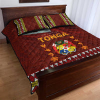 Tonga Independence Day Quilt Bed Set National Flag and Emblem with Ngatu Art Pattern