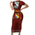 Tonga Independence Day Short Sleeve Bodycon Dress National Flag and Emblem with Ngatu Art Pattern