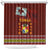 Tonga Independence Day Shower Curtain National Flag and Emblem with Ngatu Art Pattern
