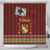 Tonga Independence Day Shower Curtain National Flag and Emblem with Ngatu Art Pattern