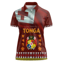Tonga Independence Day Women Polo Shirt National Flag and Emblem with Ngatu Art Pattern