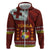 Tonga Independence Day Zip Hoodie National Flag and Emblem with Ngatu Art Pattern