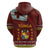 Tonga Independence Day Zip Hoodie National Flag and Emblem with Ngatu Art Pattern