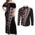 Tonga Ngatu Art Tattoo Polynesian Couples Matching Off Shoulder Maxi Dress and Long Sleeve Button Shirt