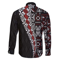 Tonga Ngatu Art Tattoo Polynesian Family Matching Long Sleeve Bodycon Dress and Hawaiian Shirt LT03 - Polynesian Pride