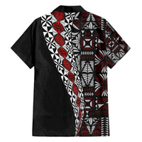 Tonga Ngatu Art Tattoo Polynesian Family Matching Off The Shoulder Long Sleeve Dress and Hawaiian Shirt LT03 - Polynesian Pride
