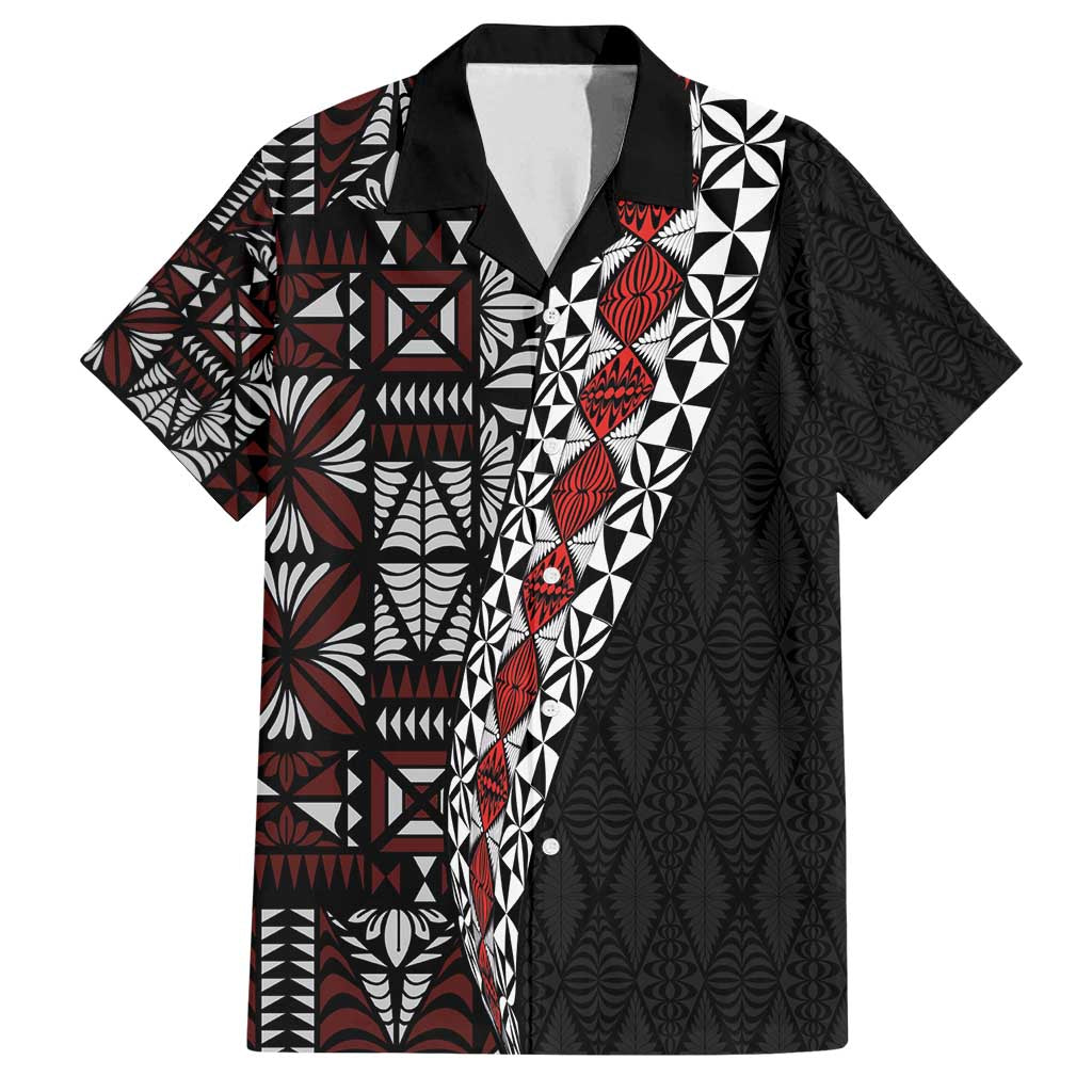 Tonga Ngatu Art Tattoo Polynesian Family Matching Off Shoulder Maxi Dress and Hawaiian Shirt