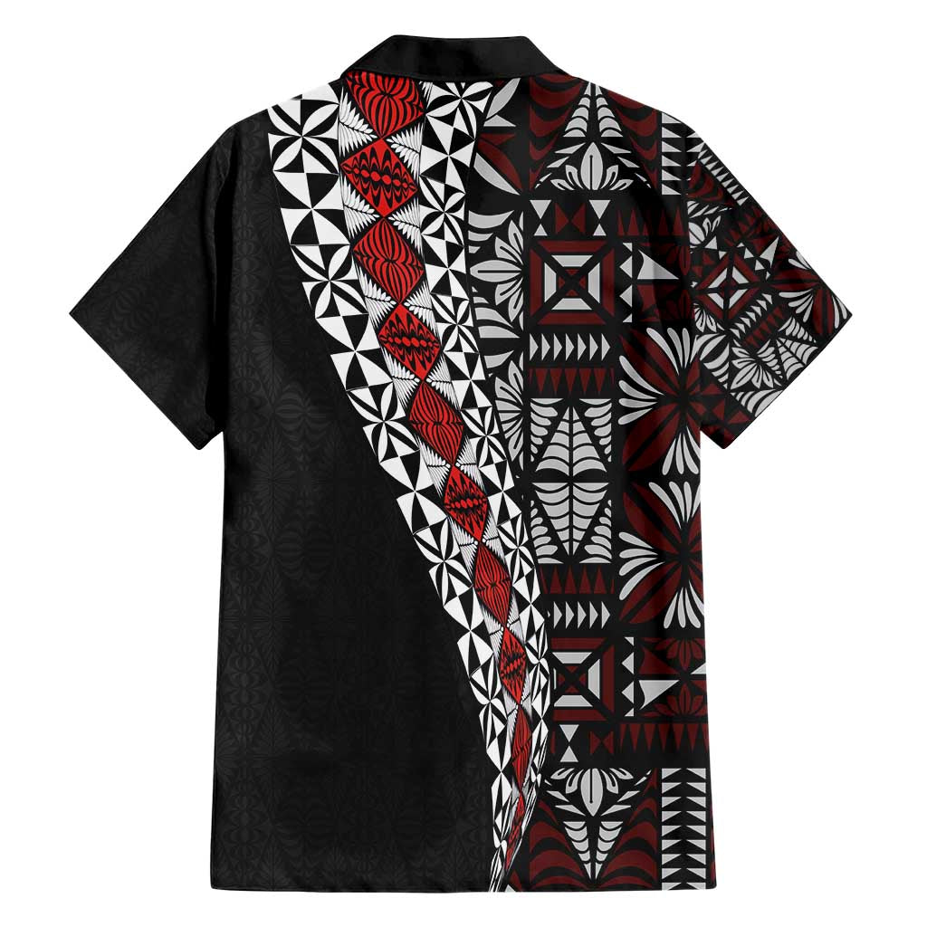 Tonga Ngatu Art Tattoo Polynesian Family Matching Short Sleeve Bodycon Dress and Hawaiian Shirt LT03 - Polynesian Pride