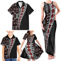 Tonga Ngatu Art Tattoo Polynesian Family Matching Tank Maxi Dress and Hawaiian Shirt