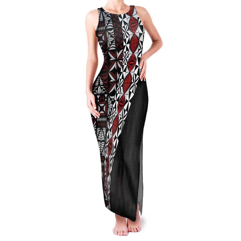 Tonga Ngatu Art Tattoo Polynesian Family Matching Tank Maxi Dress and Hawaiian Shirt
