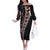 Tonga Ngatu Art Tattoo Polynesian Off The Shoulder Long Sleeve Dress