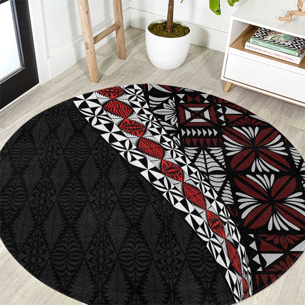 Tonga Ngatu Art Tattoo Polynesian Round Carpet