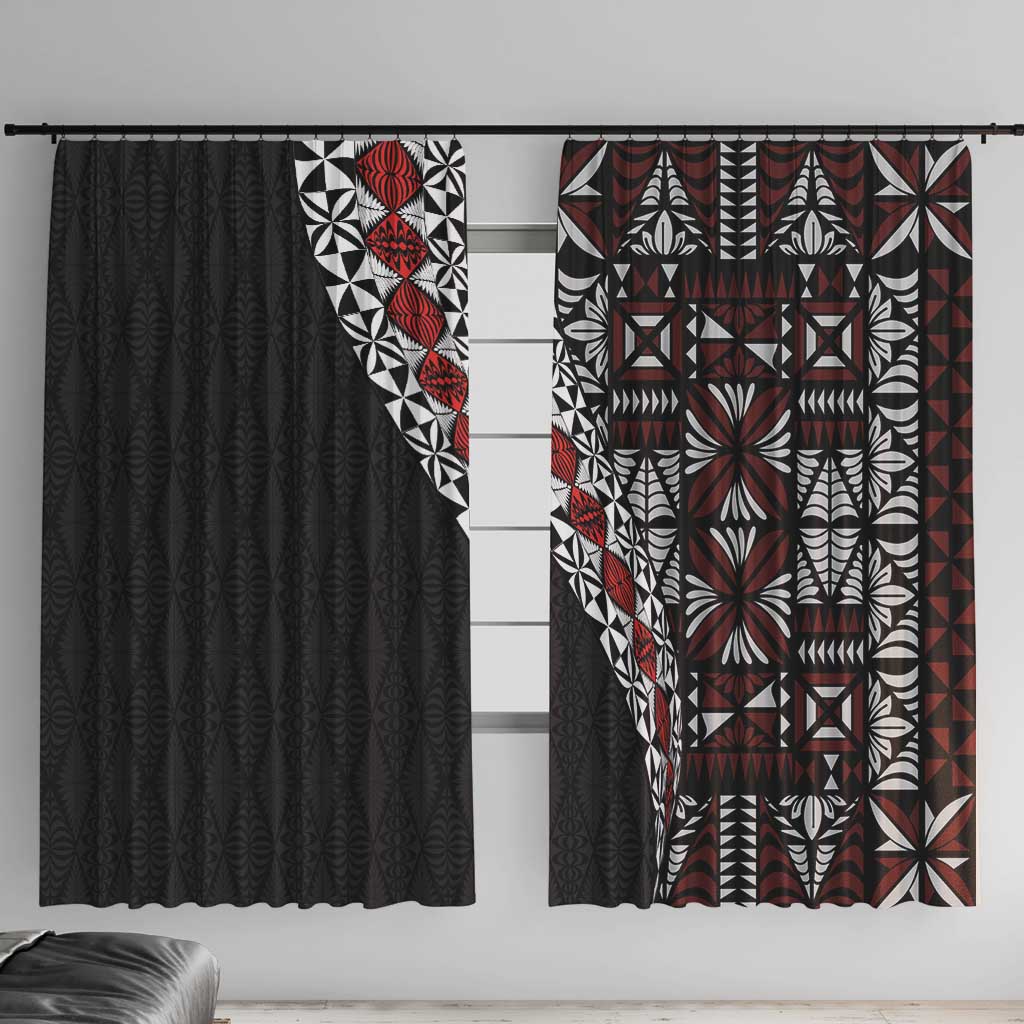 Tonga Ngatu Art Tattoo Polynesian Window Curtain