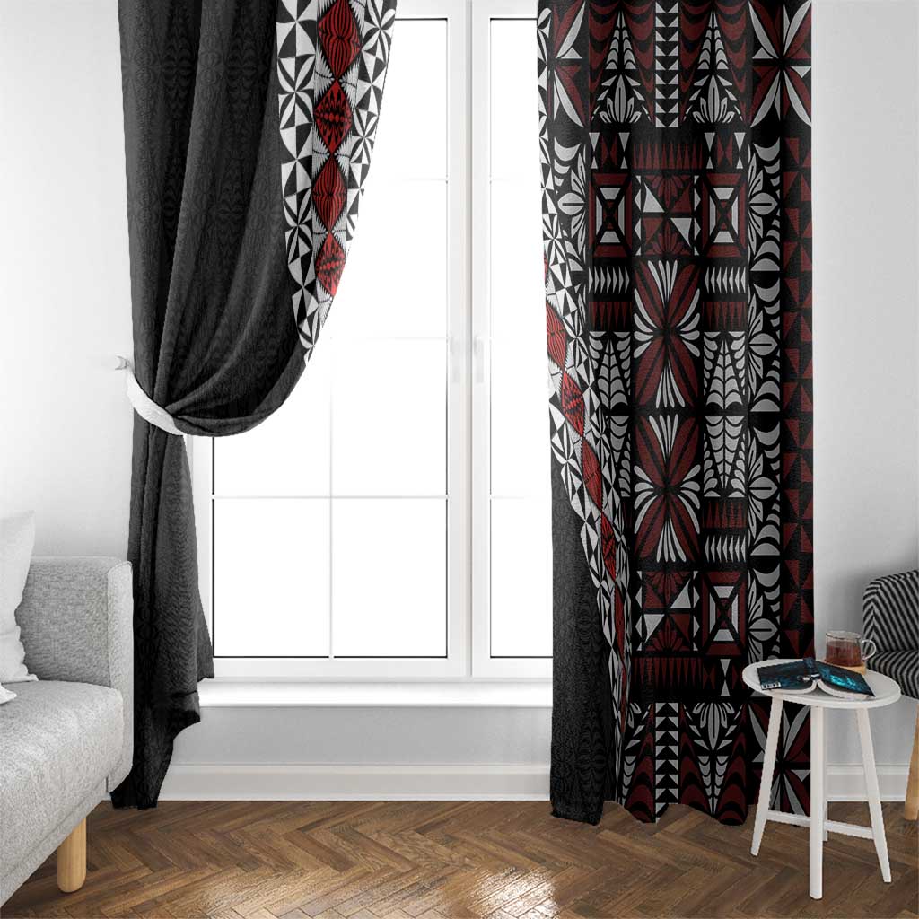 Tonga Ngatu Art Tattoo Polynesian Window Curtain