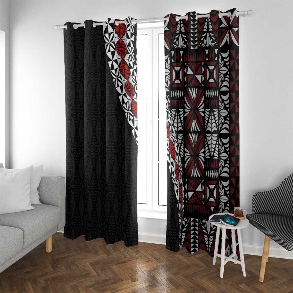 Tonga Ngatu Art Tattoo Polynesian Window Curtain