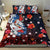 Hawaiian and Japanese Together Bedding Set Hibiscus and Koi Fish Polynesian Pattern Colorful Style