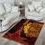 Hawaii Volcano Area Rug Polynesian and Kakau Pattern